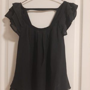 Banana republic Black flutter sleeve blouse. XS
